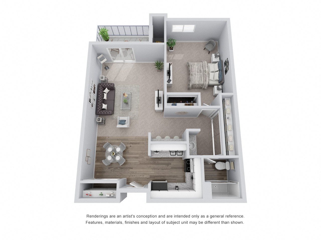 A5: 1 Bed 1 Bath floor plan